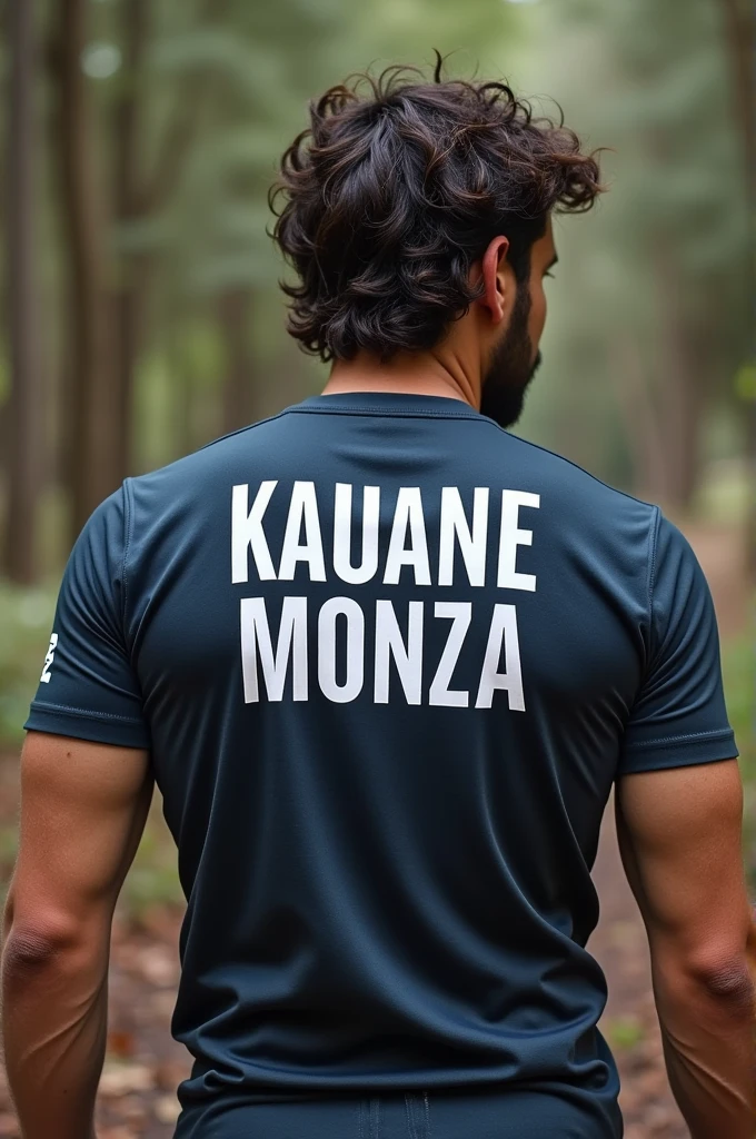 a t-shirt with the names of Kauane and Monza
