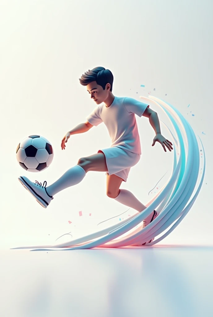 Piqué kicking a football  in animation model for a logo

