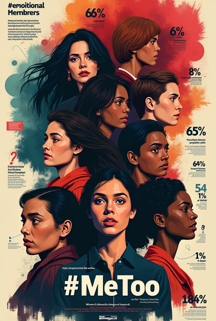 create an infographic about the metoo movement that is intriguing and will evoke emotions make it unique pls
