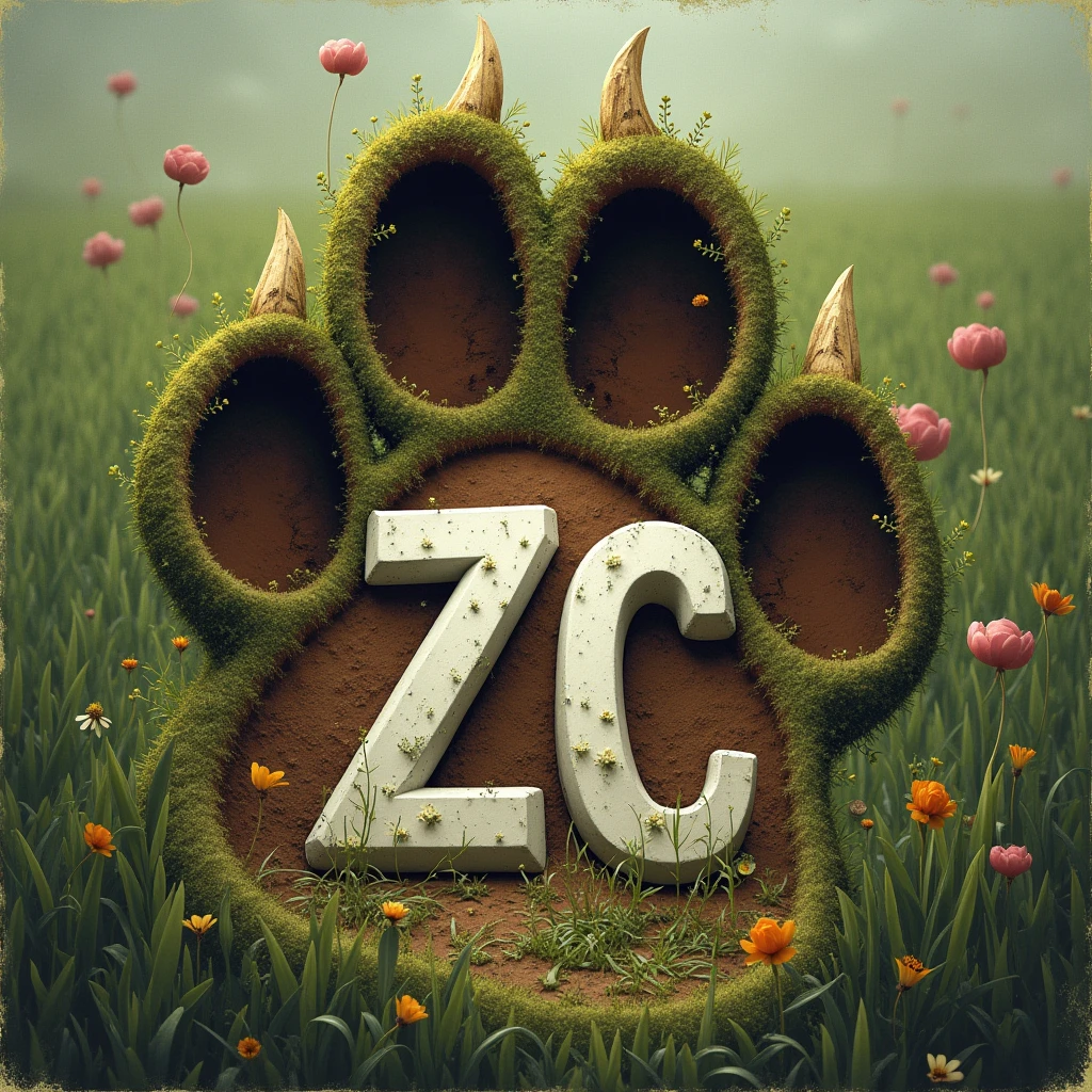 The letters ZC inside a cow paw print

