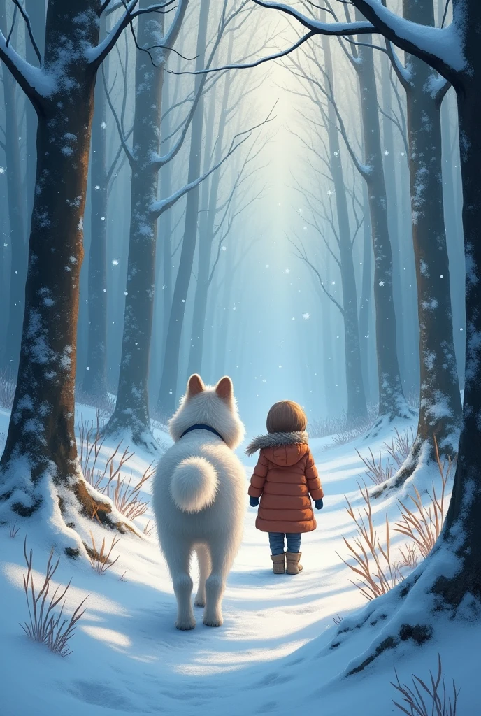 One day, Snowy leads Lily to a hidden path in the woods