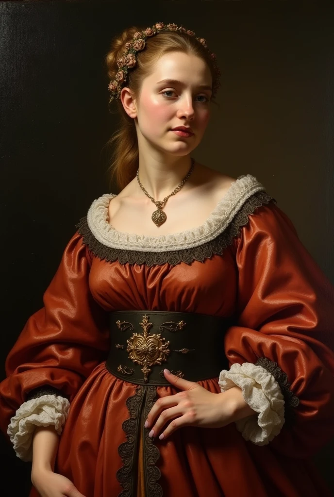 portrait painting of a thick Beautiful middle aged woman, extremely gorgeous , by Peter Paul Rubens, in Peter Paul Rubens style, by Caravaggio, intricate, flawless, masterpiece, Best quality,
