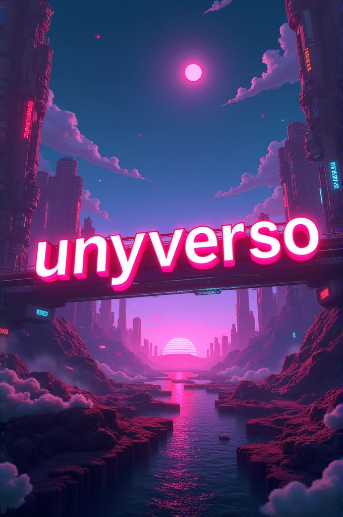 I would like to create an image for a WhatsApp group containing the word Unyverso, the theme is video games and the colors must be strong and vibrant.