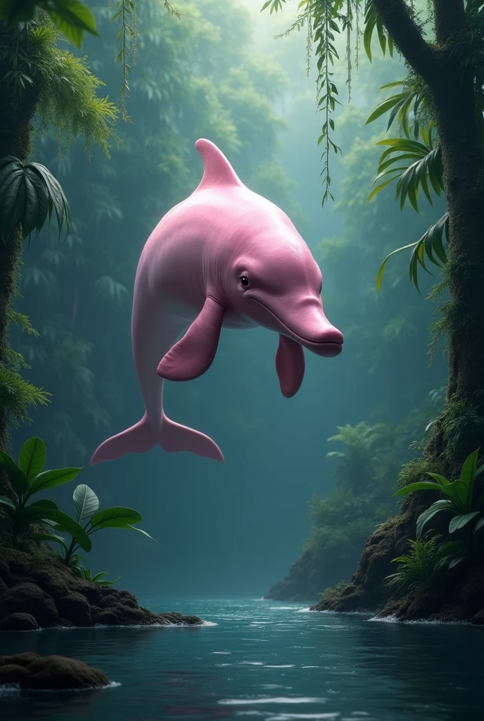 Make me a pink Amazon dolphin which shows why they are becoming extinct