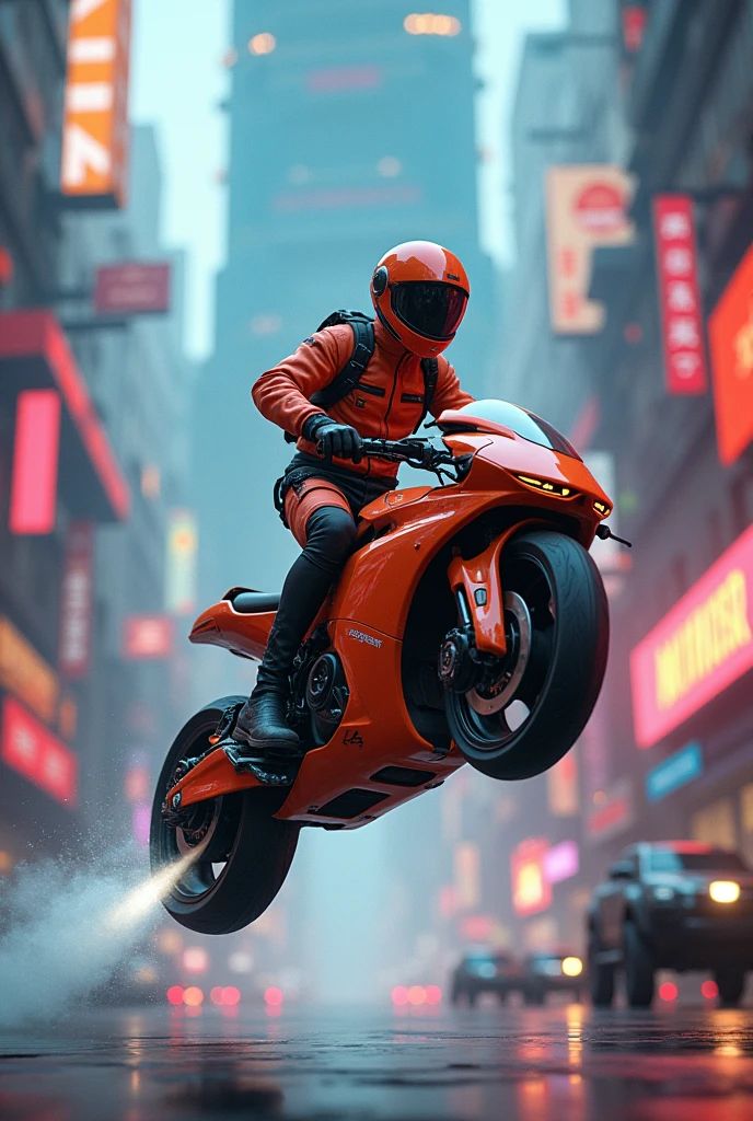 Ifood delivery man riding a space bike 