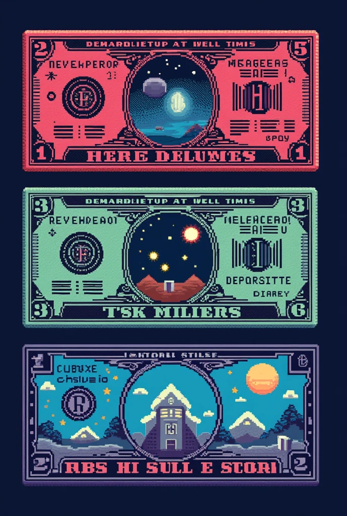 A design of money with Retro video game pixel with unique concept