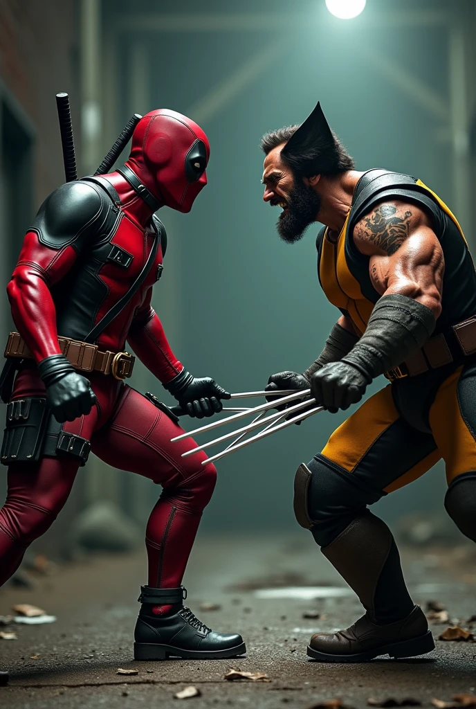 Deadpool vs Wolverine  fight entry scene 
Remove dead pool steel knife
