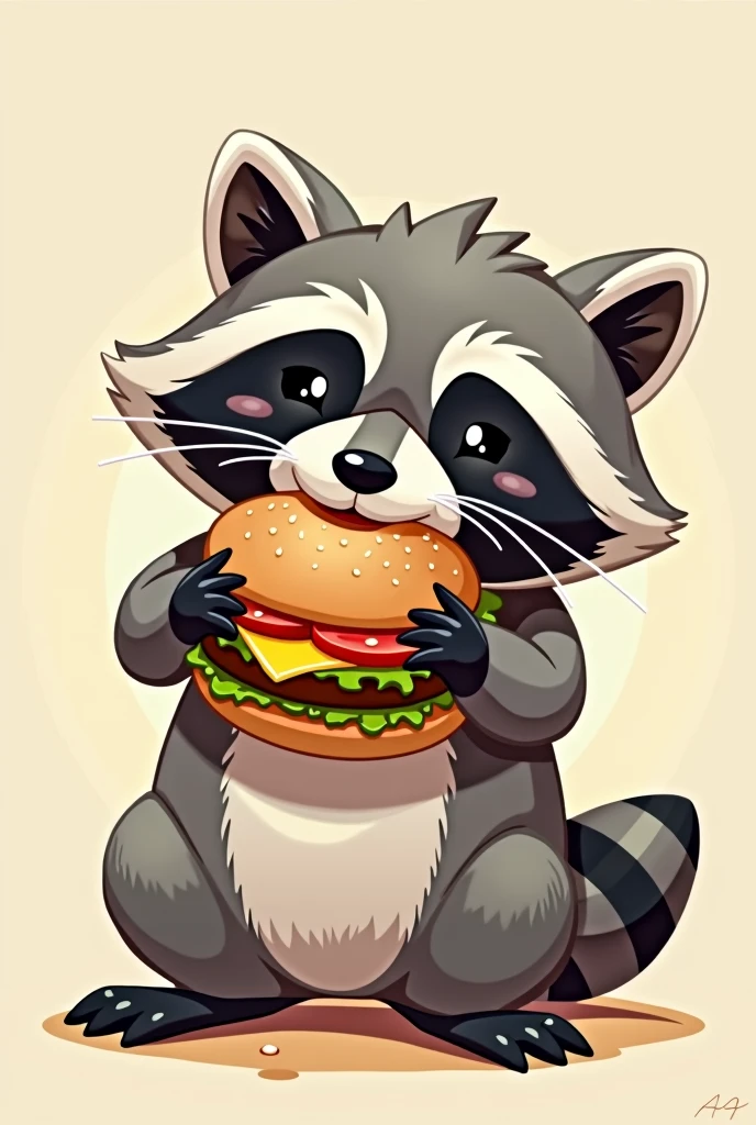 Hamburger-loving raccoon