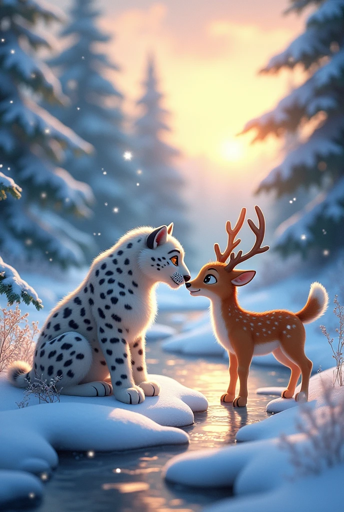 Suddenly, Snowy speaks to Lily, thanking her for her kindness and saying this magical place is his home