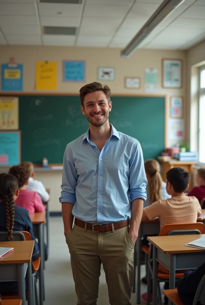 Photo of gay boy teacher in class

