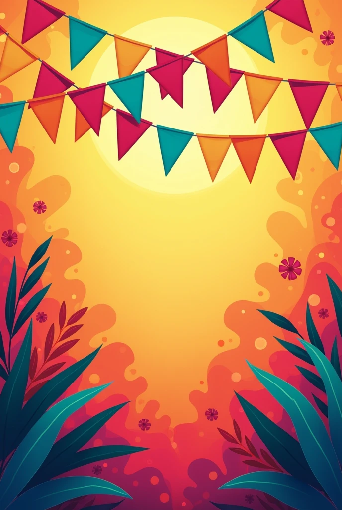 colorful and bright poster with design of fiesta, banderitas includes color red, yellow, blue, pink, orange, green, purple with title of peace-ta voyage, peace inspired no flowers, only banderitas like fiesta