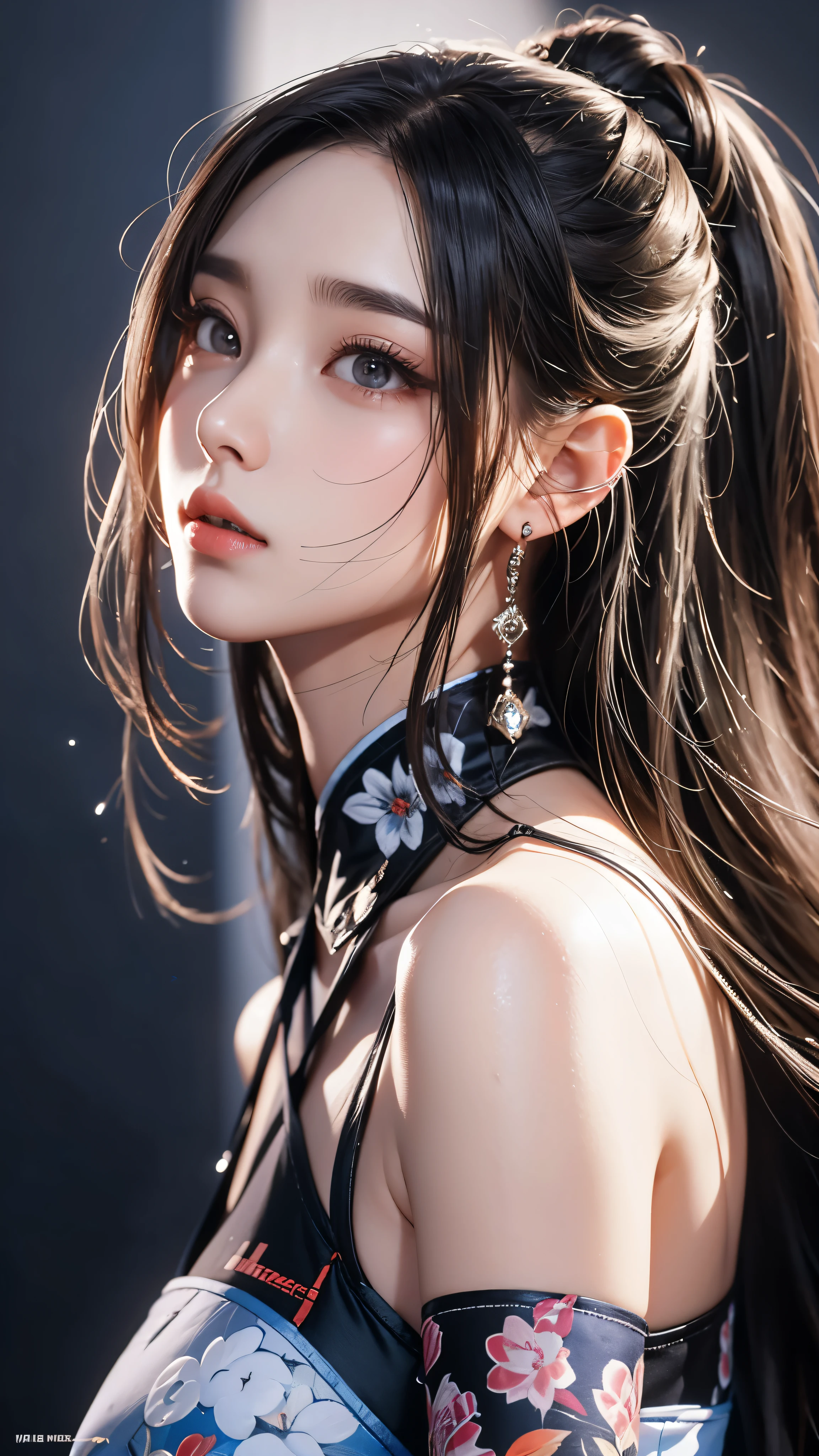 masterpiece, Highest quality, Very detailed, Facing the camera, Super detailed and complicated, Realistic, Sharp features, Very detailed, Sharp focus, Perfect Face, Perfect Face, Perfect symmetrical perfect eyes, Perfect Plump Lips, Flexible female form, cinematic, Film Light, Super detailed, hyper Realistic, masterpiece, Atmospheric, High resolution, Vibrant, Cheongsam Girl,Long Hair,Pure white background,Depth of written boundary,Low angle view,Calf Level View,Overclocked Renderer,Cinema Lighting,Ultra-fine,Very detailed,complicated,cinematic Perspective,CG Art,Side zipper