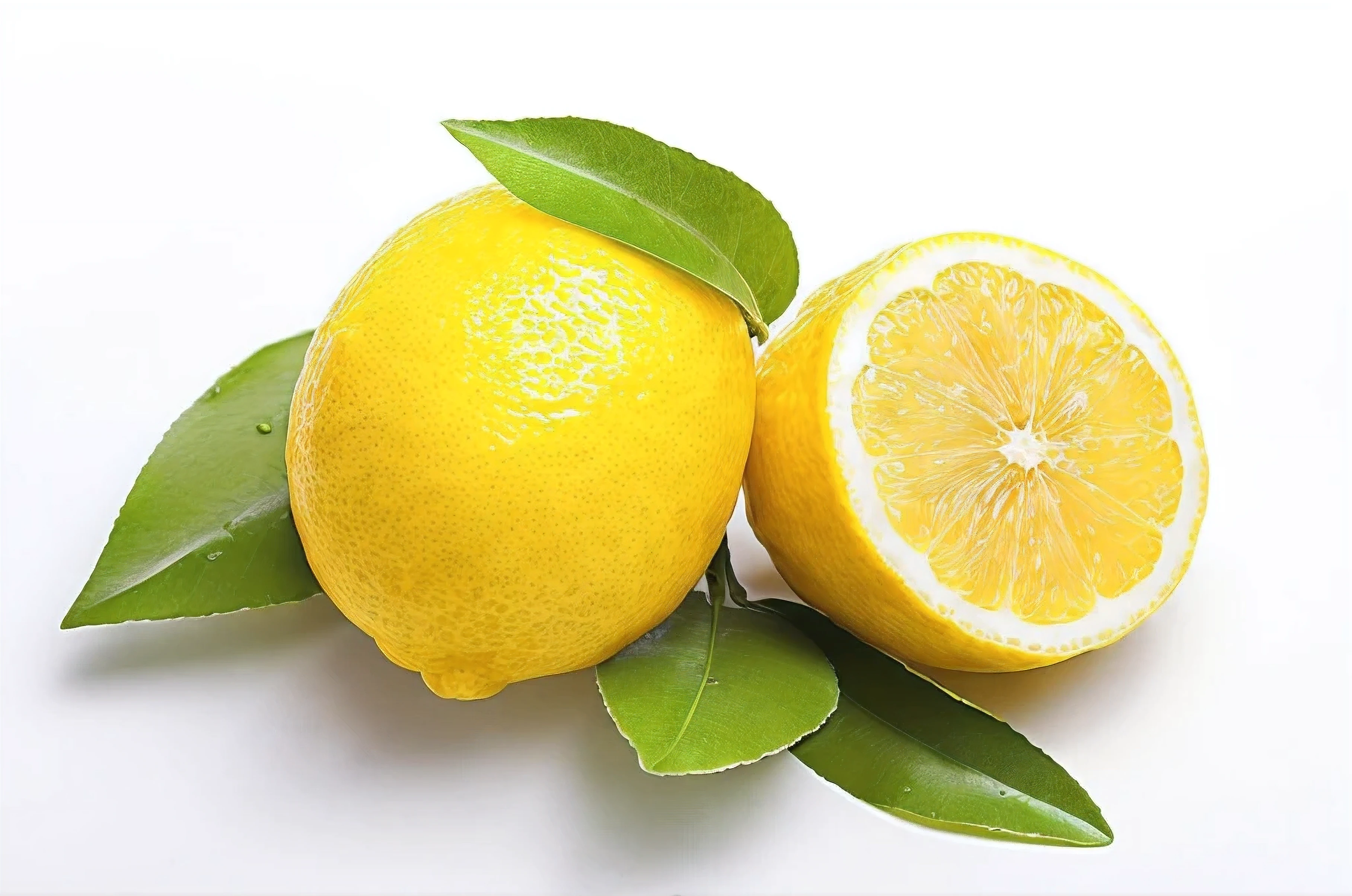 There is a lemon and half a lemon leaf, lemon, lemons, it has lemon skin texture, with lemon skin texture, wearing a lemon, lemons on the ground, peeled lemons, lemonade, lemonlight, arms of lemons, 🐿🍸🍋, lemon demon, Professional Fruit Photography, 🍸🍋, an angry lemon, yellow aureole