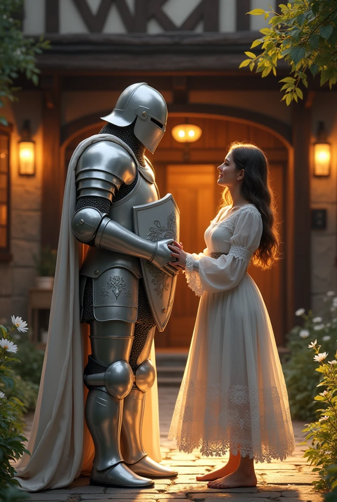 white knight welcome by a adult innpeekers daughter