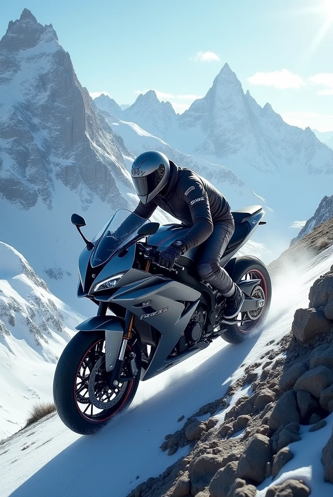 R15 bike in top of mountain