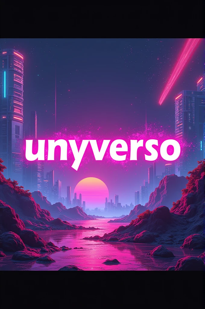 I would like to create an image for a WhatsApp group containing the word Unyverso, the theme is video games and the colors must be strong and vibrant. 