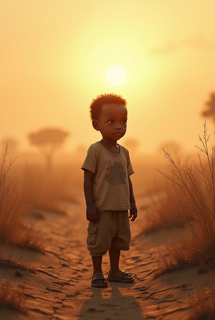 Child looking for water in Africa