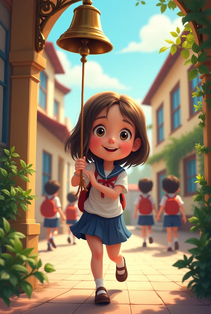 Sport bell in school for cute girl