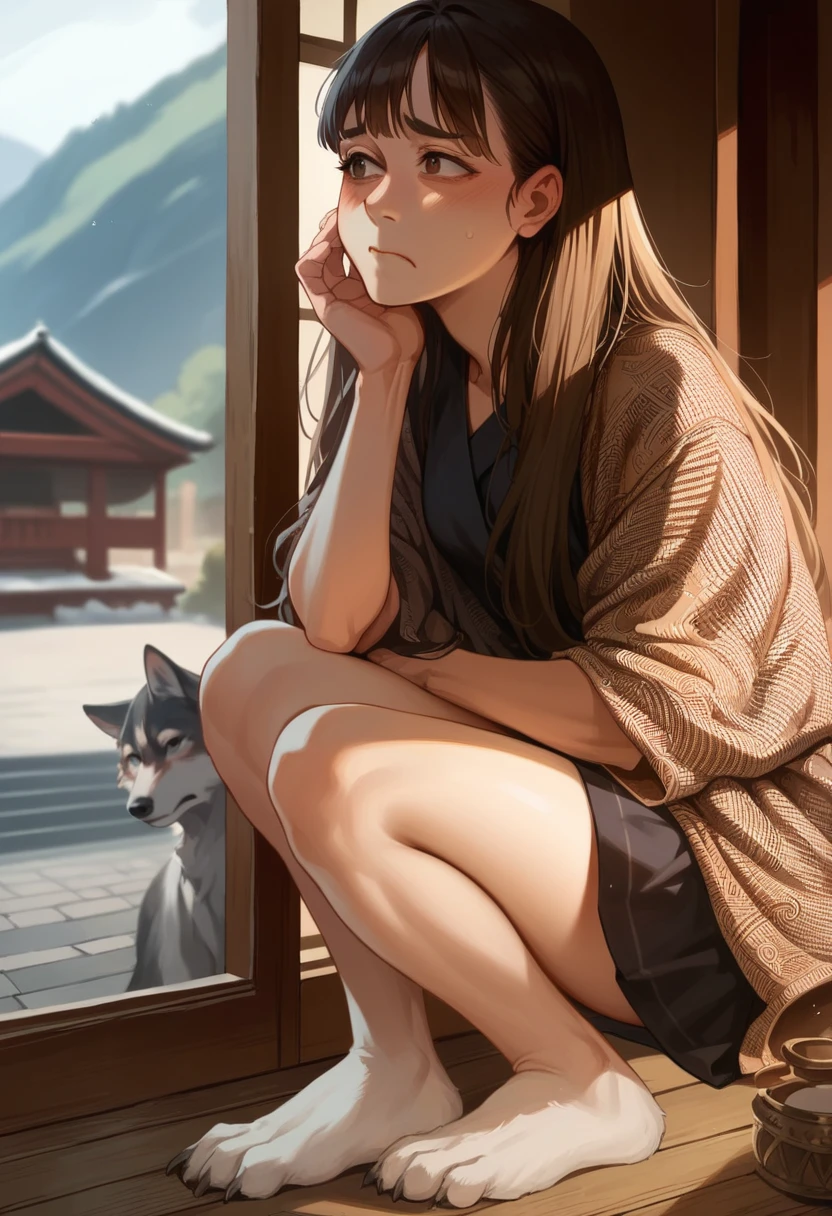 Holo with wolves and spices、Embarrassed face、anime