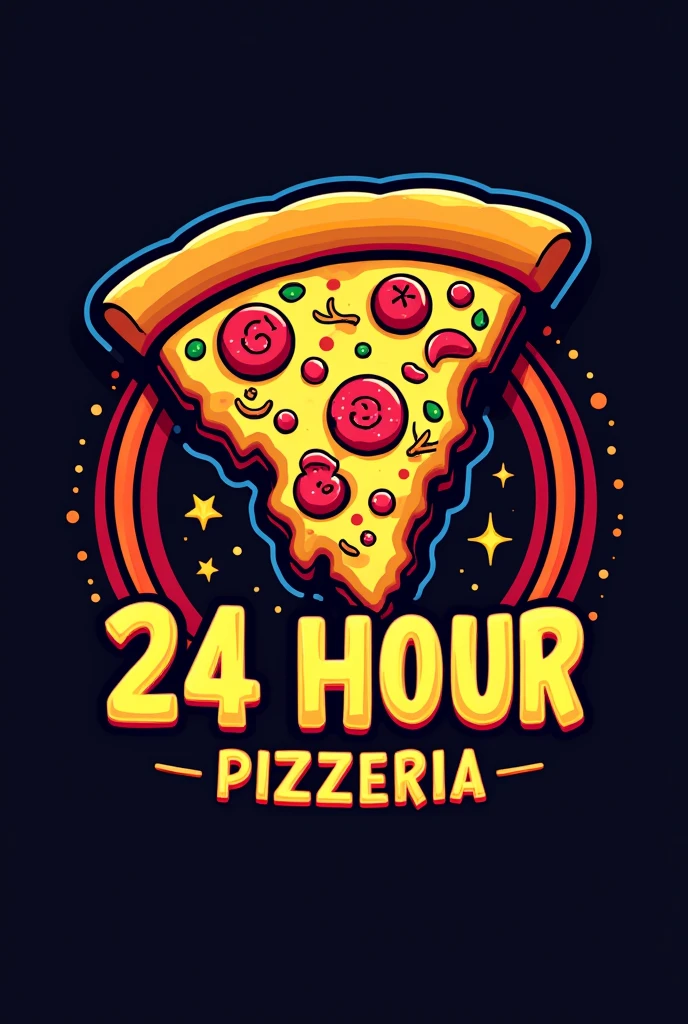 a logo for a 24 hour pizzeria