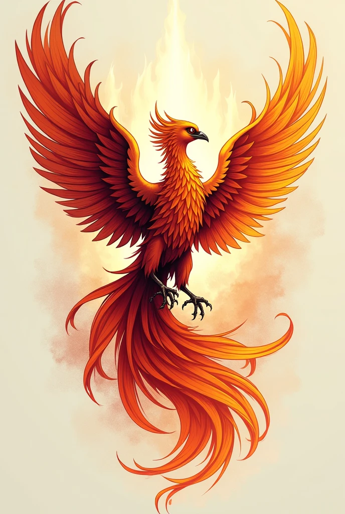 Design Concept:
Phoenix:
Position: The Phoenix is prominently featured in mid-flight, with its wings spread wide.
Appearance: The Phoenix’s feathers should be depicted in fiery hues of red, orange, and gold, with dynamic movement showing it rising from ashes or flames. The focus is on the intricate details of the feathers and the powerful, upward motion of the bird.
Details: Include vibrant, glowing effects around the Phoenix to emphasize its rebirth and energy. The flames or embers should enhance the sense of ascent and transformation.
Nike (the Greekgoddess)
Position: Nike( the goddess )is positioned separately from the Phoenix, perhaps beside or slightly above it.
Appearance: Nike is depicted in a graceful, triumphant pose, wearing flowing robes and a laurel wreath. Her stance should convey a sense of victory and achievement.
Details: Nike’s wings are not attached to her body but should be shown as an ethereal, separate element behind or near her. Her expression should reflect strength and determination, with subtle, intricate details in her clothing and accessories.
Background Elements:
For the Phoenix, the background could include a soft gradient or subtle flame effects to highlight its rise.
For Nike, consider a simple, elegant background that does not overpower her figure, possibly with minimal detailing like a soft halo or rays of light to enhance the sense of divine triumph.
Style and Details:
The Phoenix should be rendered with bold, vivid colors and dynamic lines to capture its fiery energy and movement.
Nike the goddess should be portrayed with detailed, flowing lines and a serene, victorious expression. Her separate wings should have a delicate, airy quality, adding to the ethereal nature of her presence.
The overall design should balance the intense energy of the Phoenix with the graceful, victorious aura of Nike, creating a cohesive and inspiring tattoo.