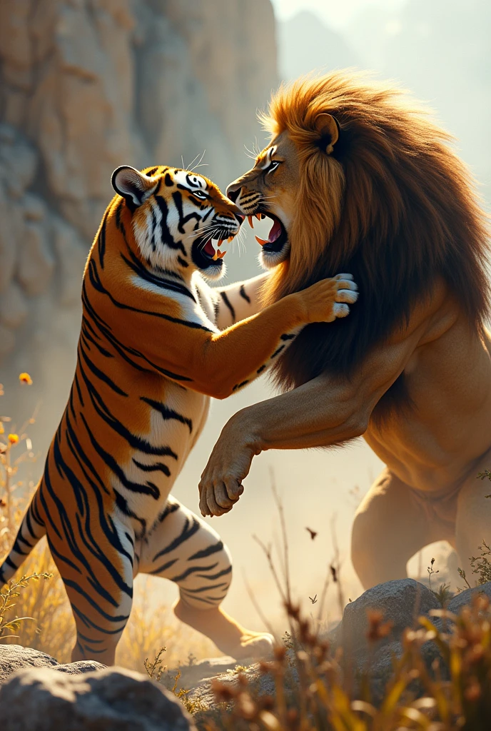Tiger kills lion