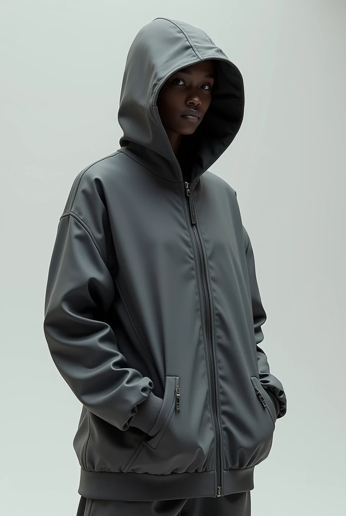 Act like a fashion designer and design a minimalist and futuristic hoodie