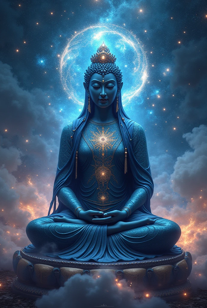 Luminous Cosmic Buddhist Black Tara