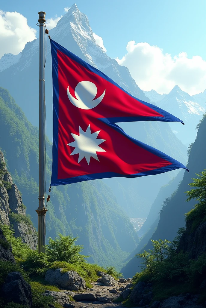 Nepal flag under which The voice of nepal 