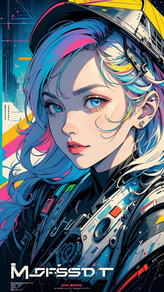 (((masterpiece, highest quality))),(((solo:1.2))),(((1girl:1.2))),32k wallpaper, very detailed, poster, vintage science fiction,(((((geometric cinematic movie poster))))), (bauhaus), shape,(((abstract))),(mid century modern),movie poster,(((((portfolio))))),(((((Close-up))))),(((((bust up))))),((((more various angle)))),(((highlight))),Vast landscape,((((heterochromia)))),(((complete. detailed face))),(((Extremely talented))),(((most complecated machine))),(((Colorful color scheme)))