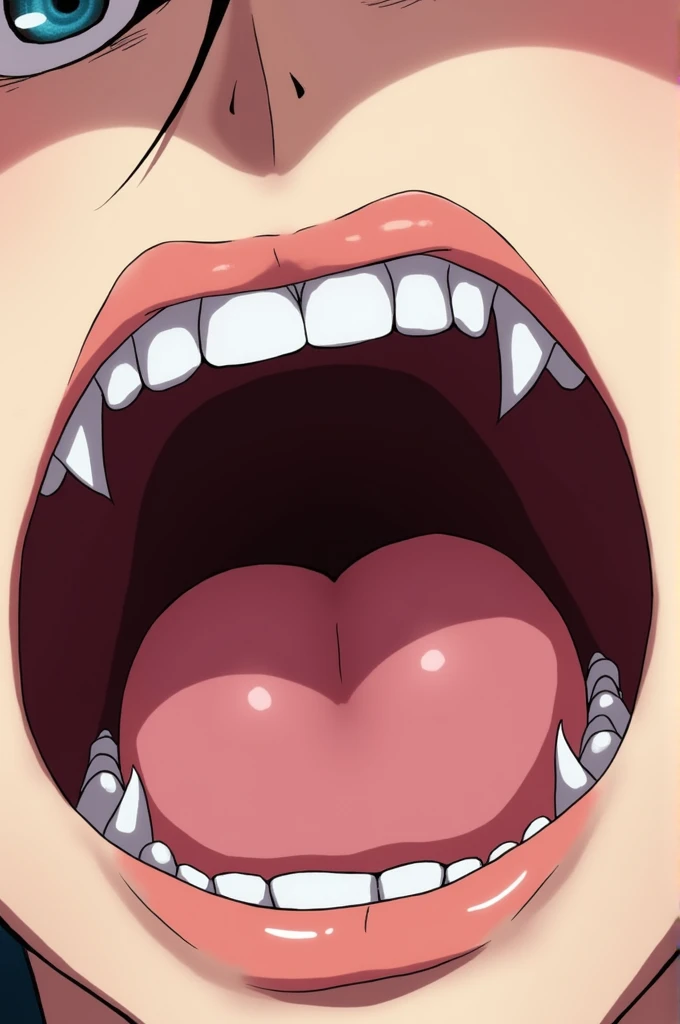 Erza, red hair, 1girl, hair over one eye, long hair,animerza,, closed eyes ,masterpiece, best quality, , (close-up), blush, open mouth, big mouth, tongue, tongue out, close up, saliva, uvula, uvula, mouth focus, excessive saliva, hair one eye covered, room, indoors, angry, large tongue, long tongue, huge mouth,closed eye, happy, crazy smile, long tongue, large tongue, side, on side, looking at side