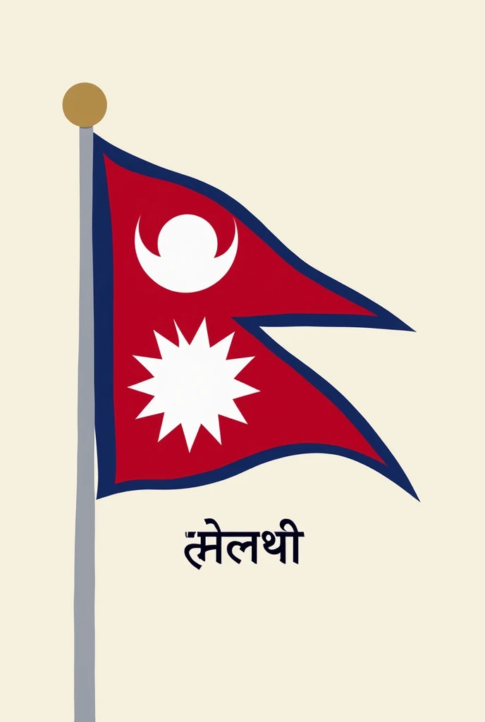 Nepal flag under the flag the sentence written नेपालको आवाज