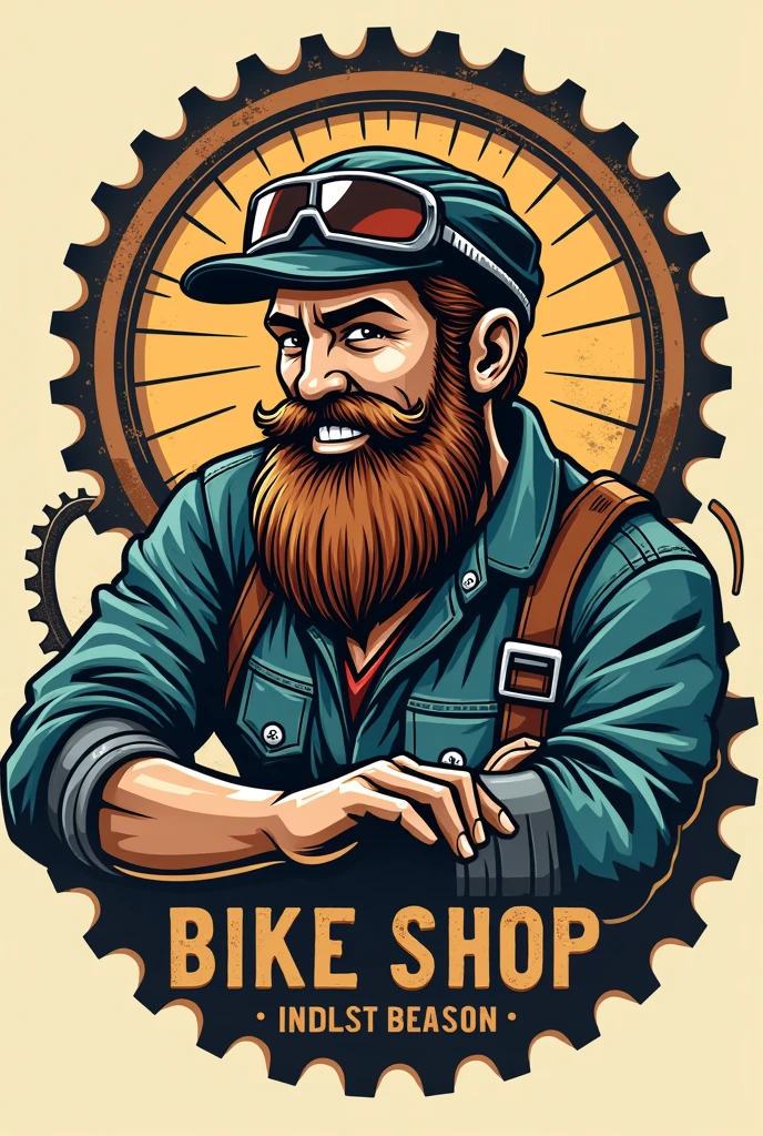 Logo for my bike shop with beard