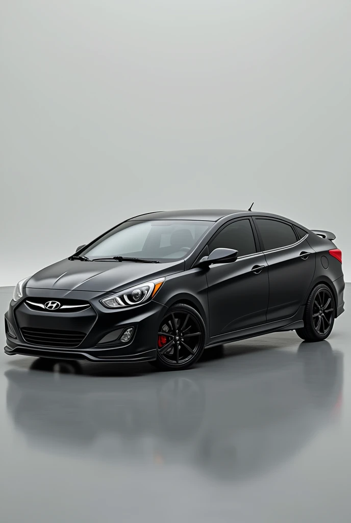 hyundai verna 2012 in mat black color. sports look. all sides.