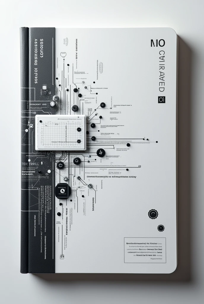 Make an aesthetic cover about things related to programming codes for a notebook