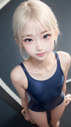 2girls,((from above:1.5)),((((sfw:1.5)))),((sfw:1.5)),((sfw:1.5)),((sfw:1.5)),((Upper Body:1.5)) Korean Asian ager Photos、((Beautiful and cute idol girl:1.5))、Platinum Blonde Hair、11yorow eyes:1.5)、(((Beautiful and cute idol girl:1.3))、silver Blonde Hair、14yo),Thace、Thin neck、((Slim body)),((skinny):1.5),((Flat chest:1.5)),((clavicle)),((Narrow eyes:1.5))、(Thin arms)、(Thin neck)、(Thin lips)、A small smile、Thin arms、(Dark blue school swimsuit:1.5),smile、Eyes in Love、