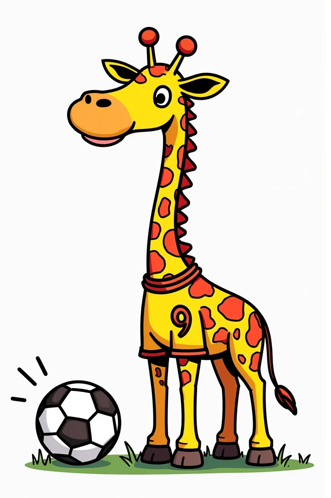 Giraffe soccer jersey coloring page 