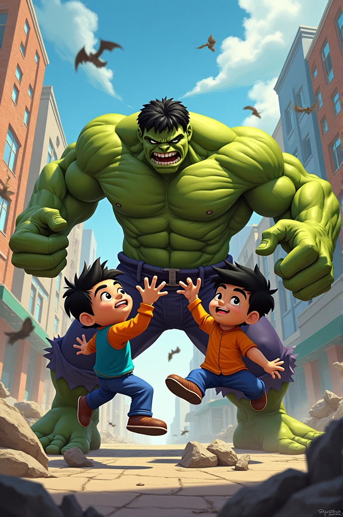 Motu patlu fighting with hulk