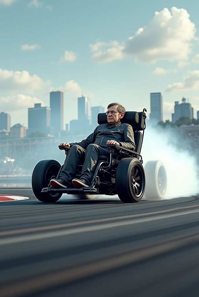 Stephen Hawking fazendo drift