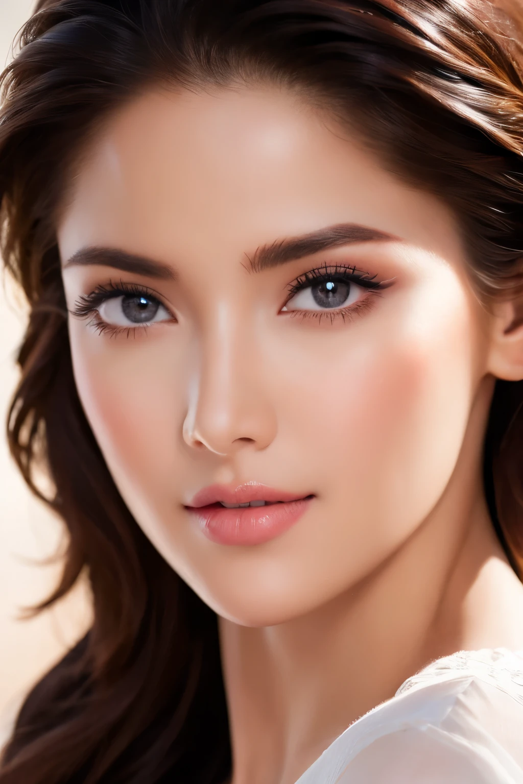 Score9_up, score8_up, (masterpiece:1.5), intricately detailed, uhd, absurd resolution, 16k, perfect lighting, RAW photo, sharp focus, photorealistic Realism 8K, 16K, Quality, professional-grade photograph, best, high quality real texture skin, best, high quality real texture hair, Stunning beautiful girl, very detailed and sharp facial features and expressions, detailed and perfect symmetrical glossy eyes, detailed sharp nose, detailed glossy lips, detailed white glistening teeth, detailed symmetrical face, very detailed and perfect natural breasts, double eyelids, wearing designer classic sexy clothes. blend of modern and vintage fashion, extremely detailed fabric rendering, professionally retouched, soft lighting, realistic, smooth face, perfect eyes, sharp focus on eyes, 8 k, high definition, insanely detailed, intricate, elegant. dark black background, perfect lighting , focus on girl