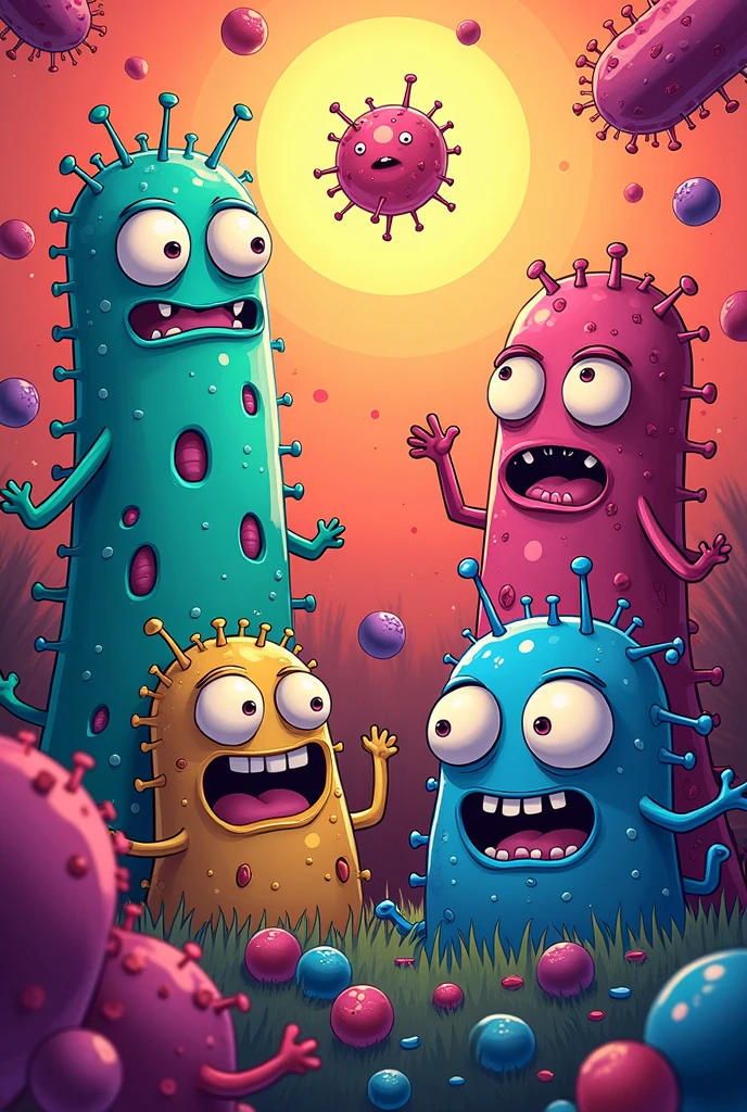 Generate a poster for Instagram about super bacteria in a humorous way using memes Explanatory in Portuguese