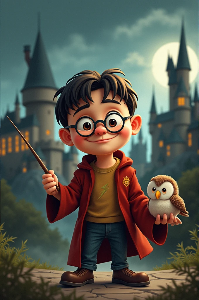 Larry from three stooges series as harry potter