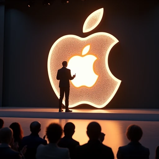 **prompt:**

At Apple&#39;s presentation、CEO（Virtual Person）Depicts the figure of someone standing on stage。He is a huge cryptocurrency coin（for example、Bitcoin and Dogecoin）Although it has an icon of、The icon is overlaid on the Apple logo.、It looks like a new Apple product launch.。In the audience、Iconic characters from Silicon Valley and the cryptocurrency industry are excited、They are clapping with a surprised look on their faces.。

Background、Apple&#39;s typical stylish and simple presentation stage、The overall atmosphere is humorous, mixing the real world with the virtual currency world.。