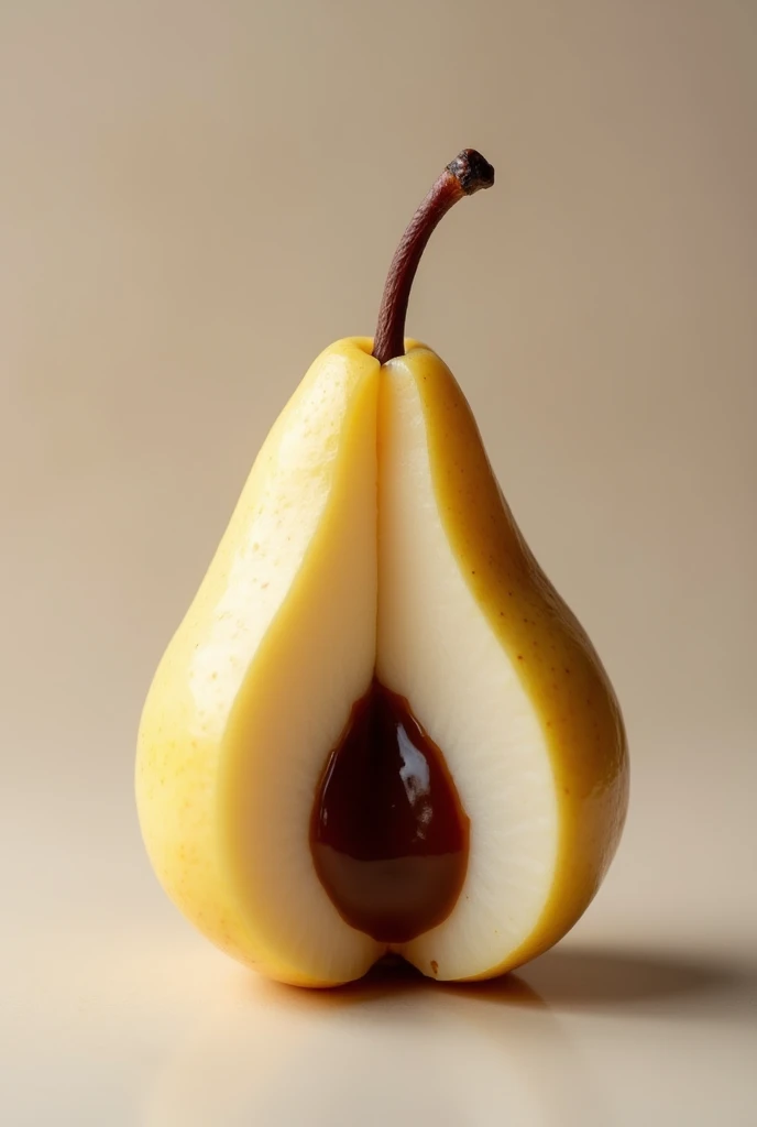 Pear cheese stuffed with coffee-flavored arequipe