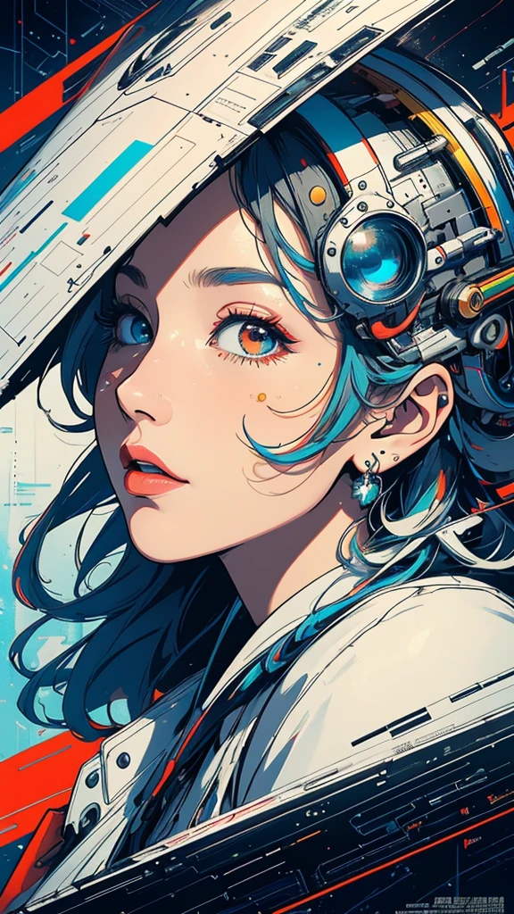 (((masterpiece, highest quality))),(((solo:1.2))),(((1girl:1.2))),32k wallpaper, very detailed, poster, vintage science fiction,(((((geometric cinematic movie poster))))), (bauhaus), shape,(((abstract))),(mid century modern),movie poster,(((((portfolio))))),(((((Close-up))))),(((((bust up))))),((((more various angle)))),(((highlight))),Vast landscape,((((heterochromia)))),(((complete. detailed face))),(((Extremely talented))),(((most complecated machine))),unlimited colorful color scheme
