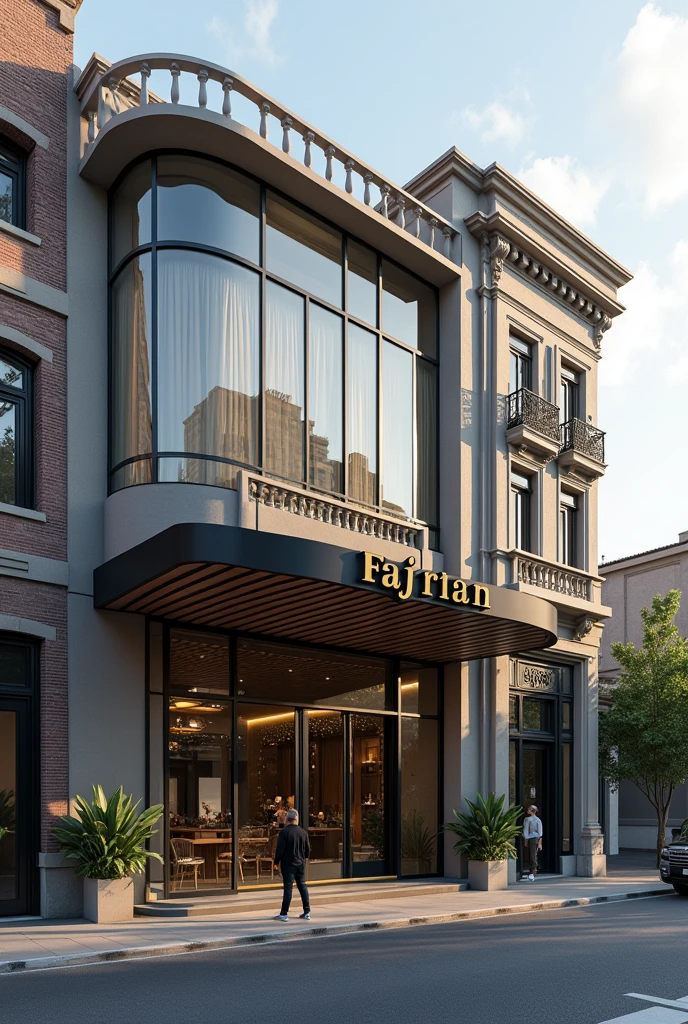 Take a photo of the building that clearly has the name Fajrian on it