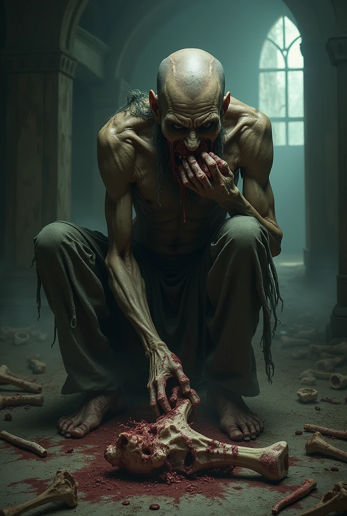 Man Eating Bones, gothic, macabre