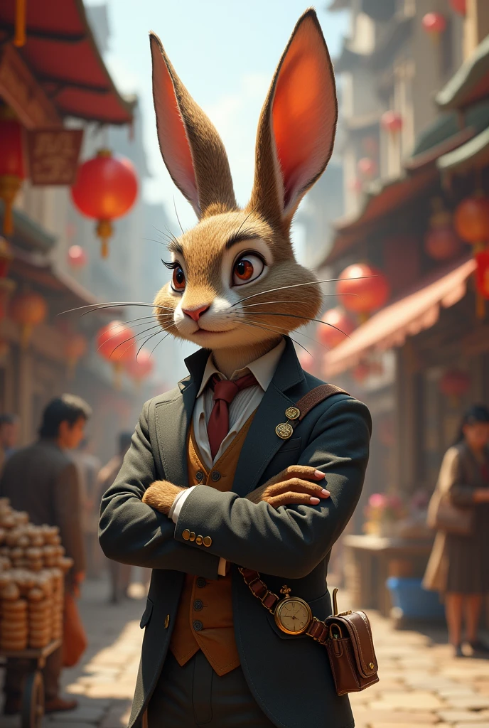 helo make a image of a bunny which is trader and it looks like a swagger