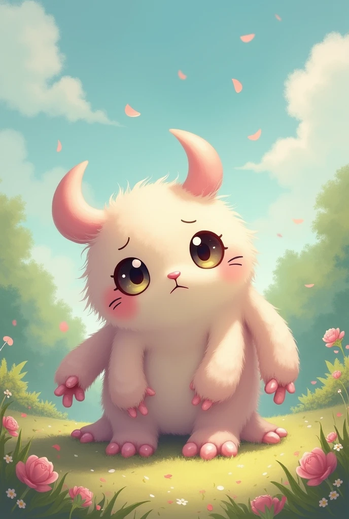 A kawaii monster that is a little sad and has more limbs