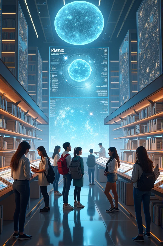 Students,book,reading,library,future,robot,star,interesting